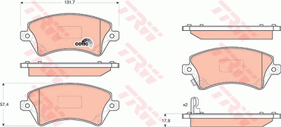 TRW Bremsbelagsatz GDB3288 Bremsbeläge,Bremsklötze TOYOTA,COROLLA (ZZE12_, NDE12_, ZDE12_),COROLLA Kombi (_E12J_, _E12T_)