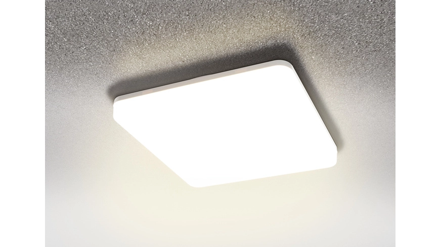 HEITRONIC 24-W-LED-Decken-/Wandleuchte Pronto mit Bajonett-Anschluss, eckig, warmweiß, IP54