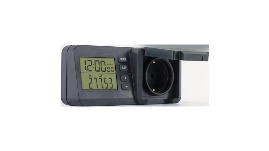 REV Energiekostenmessgerät mit LC-Display, IP44, schwarz-grün