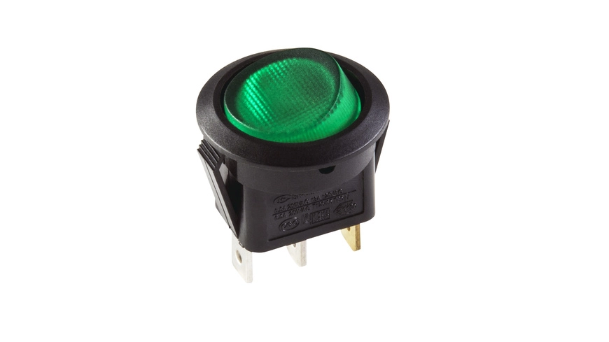 inter Bär Einbau-Wippenschalter Serie 3630, 6,5 A, 250 V, schwarz/grün