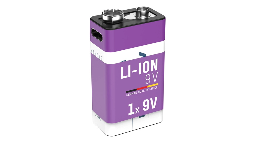 Ansmann Li-Ion Akku 9 V E-Block mit USB-C-Ladebuchse, 9 V, 340 mAh