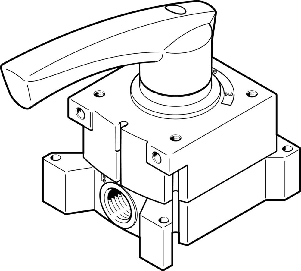 Festo 4/3 Erschöpfte Handhebelventil G1/4 1150l/min - 3515082