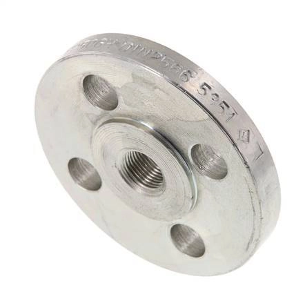 Gewindeflansch DN10-PN16 Rp 3/8'' Verzinkter Stahl DIN 2566