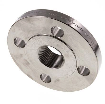Gewindeflansch DN65-PN40 Rp 2-1/2'' Edelstahl 1.4571 DIN 2567 Und EN 1092-1 (Typ 13)