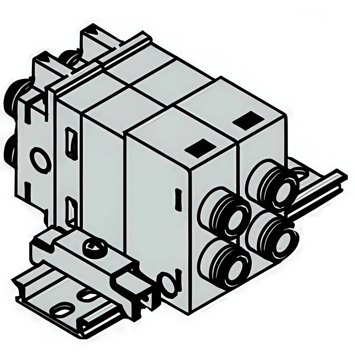 SMC Doppelter Prüfverteiler Pneumatikventil 4mm Push-In - VQ1000-FPG-C4C4-D