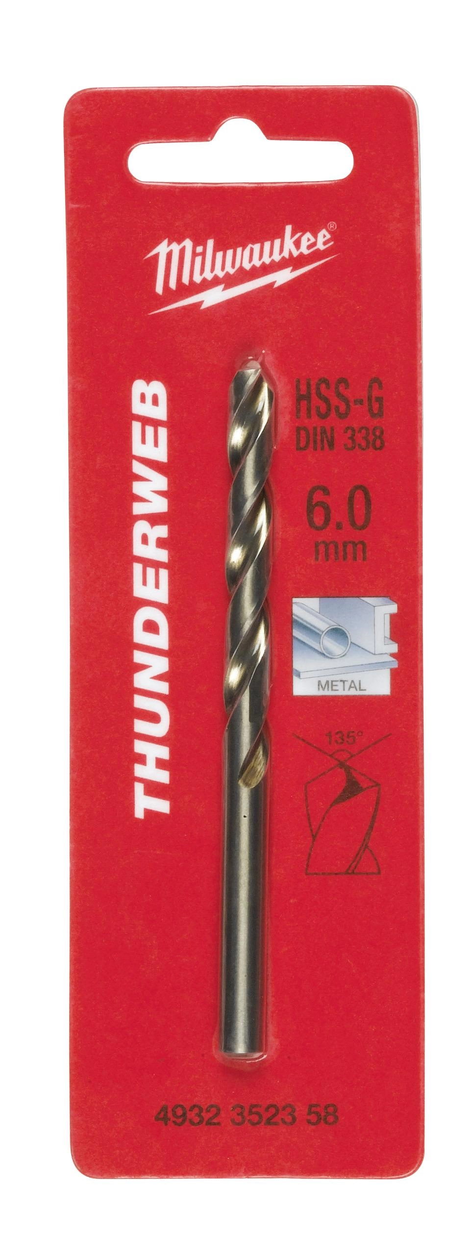 Milwaukee Metallbohrer HSS-G THUNDERWEB DIN 338 (6,0 x 93 mm, HSS-G)
