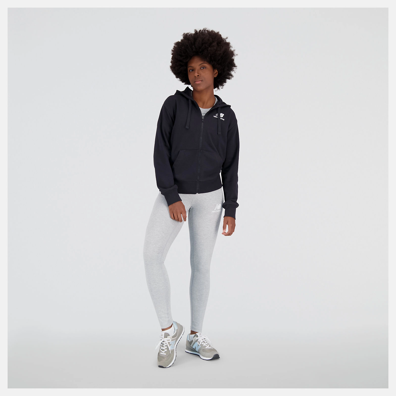 New Balance Essentials Stacked Logo Zip Hoodie