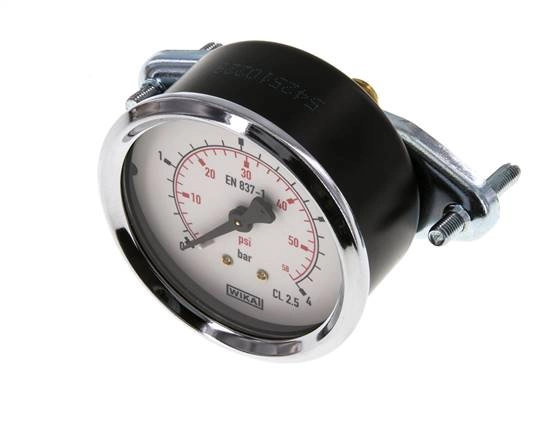 0..4 Bar (0..58 psi) Schalttafeleinbau-Manometer Stahl/Messing 63 mm Klasse 2.5 (Halterung)
