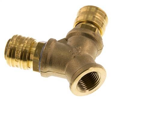 Messing DN 7.2 (Euro) Luftkupplung Muffe G 1/2 Zoll Innengewinde Wandmontage 2-Wege