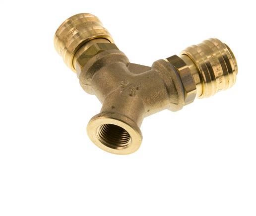 Messing DN 7,2 (Euro) Luftkupplung Muffe G 3/8 Zoll Innengewinde Wandmontage 2-Wege
