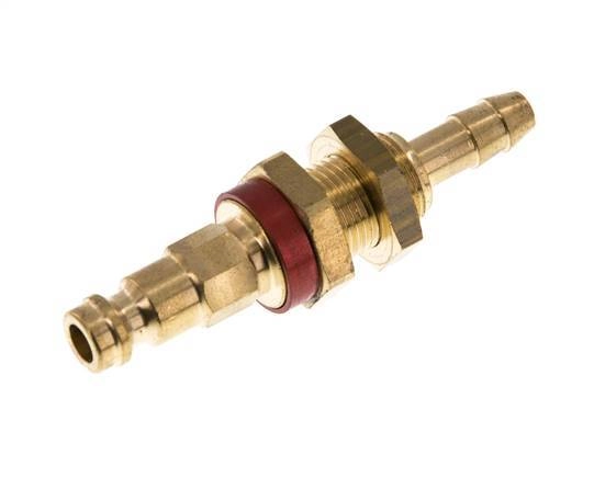 Messing DN 5 rot-kodiert Luftkupplungsstecker 6 mm Schlauch Säule Bulkhead