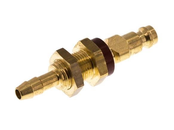 Messing DN 5 braun-kodiert Luftkupplungsstecker 6 mm Schlauch Säule Bulkhead
