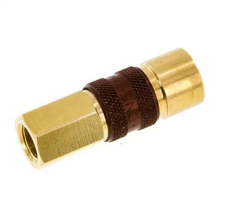 Messing DN 5 braun-kodiert Luftkupplungsmuffe G 1/8 Zoll Innengewinde