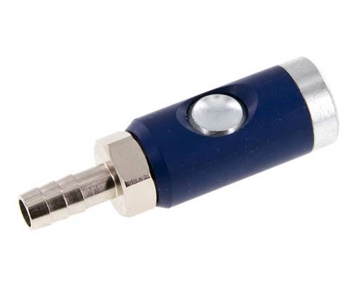 Sicherheits-Luftkupplungsmuffe aus gehärtetem Stahl DN 7,4 mit Druckknopf 10 mm Schlauchsäule