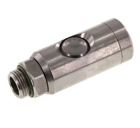 Edelstahl 316L DN 7.4 Sicherheits-Luftkupplungsmuffe mit Druckknopf G 3/8 Zoll Außengewinde