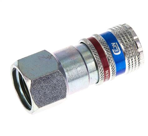 Stahl/Messing DN 7,6 (7,2 Euro) Sicherheitsluftkupplung Muffe G 1/2 Zoll Innengewinde