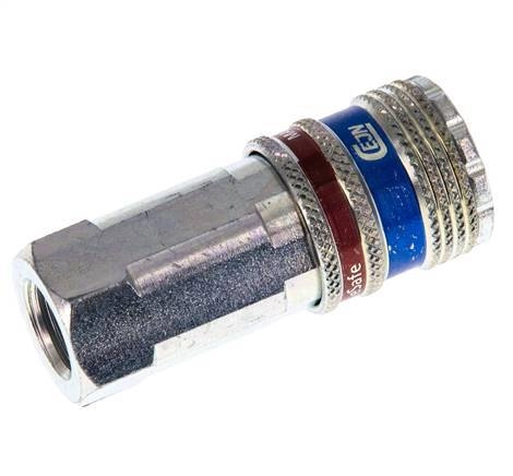 Stahl/Messing DN 7,6 (7,2 Euro) Sicherheitsluftkupplung Muffe G 1/4 Zoll Innengewinde