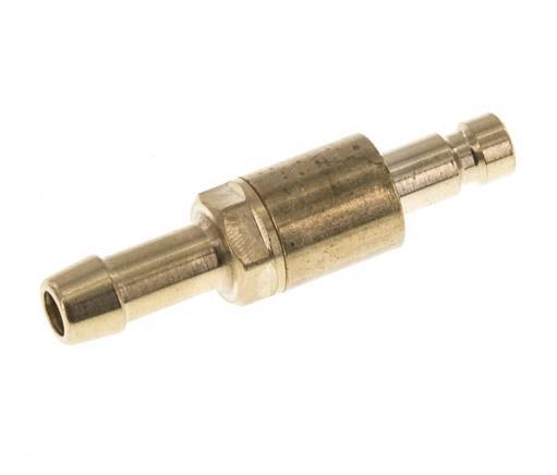 Messing DN 2,7 (Micro) Luftkupplungsstecker 5 mm Schlauchsäule Doppelabsperrung