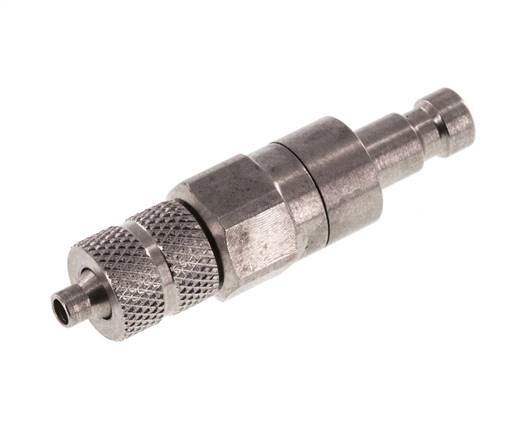 Edelstahl DN 2,7 (Micro) Luftkupplungsstopfen 3x4,3 mm Überwurfmutter Doppelabsperrung