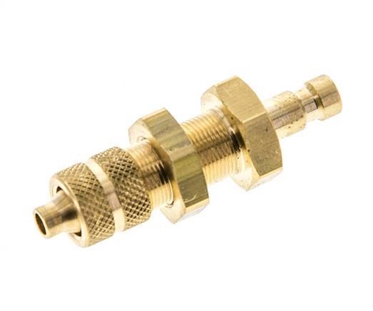 Messing DN 2,7 (Micro) Luftkupplungsstecker 4x6 mm Überwurfmutter Bulkhead