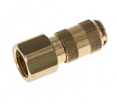 Messing DN 2.7 (Micro) Luftkupplung Muffe G 1/8 Zoll Innengewinde Doppelabsperrung