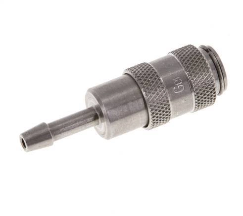 Edelstahl DN 2,7 (Micro) Luftkupplungsmuffe 3 mm Schlauchsäule Doppelabsperrung