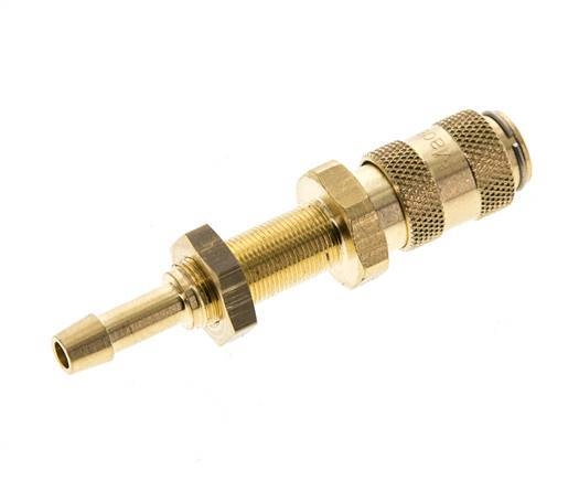 Messing DN 2,7 (Micro) Luftkupplungsmuffe 4 mm Schlauchsäule Bulkhead
