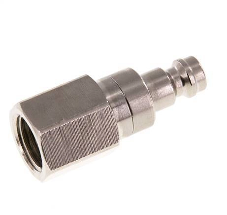 Messing vernickelt DN 5 Luftkupplungsstecker G 1/4 Zoll Innengewinde Doppelabsperrung