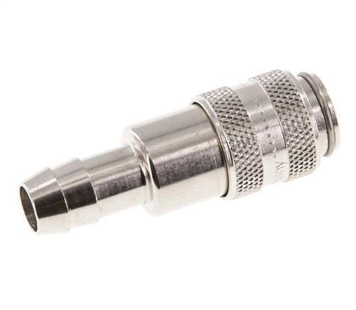 Messing vernickelt DN 5 Luftkupplungsmuffe 9 mm Schlauchsäule Doppelabsperrung