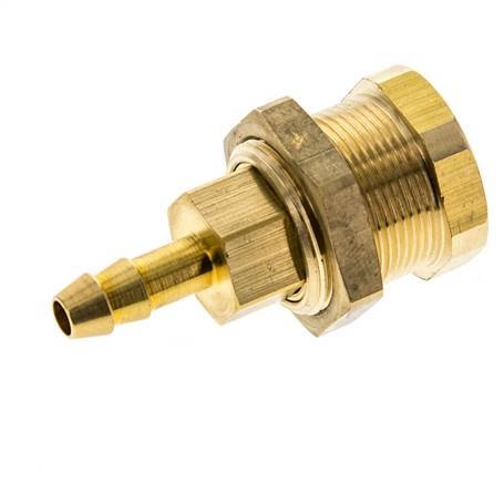 Messing DN 5 Luftkupplung Muffe 6 mm Schlauch Säule Bulkhead Pull-Off Double Shut-Off