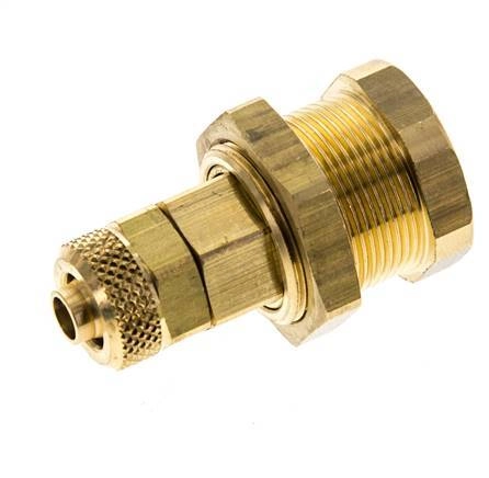 Messing DN 5 Luftkupplungsmuffe 6x8 mm Überwurfmutter Bulkhead Pull-Off