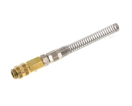 Messing DN 5 Luftkupplungsmuffe 6x8 mm Überwurfmutter Biegeschutz drehbar