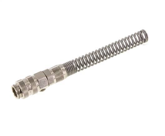 Messing vernickelt DN 5 Luftkupplungsmuffe 6x8 mm Überwurfmutter Bend-Protect Double Shut-Off