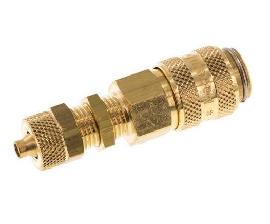 Messing DN 5 Luftkupplungsmuffe 4x6 mm Überwurfmutter Bulkhead