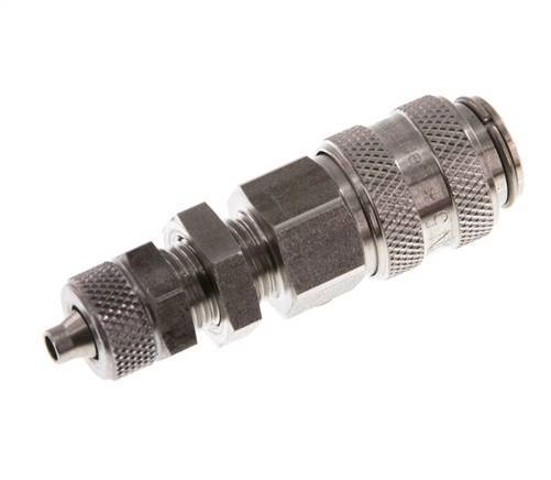 Edelstahl DN 5 Luftkupplung Muffe 4x6 mm Überwurfmutter Bulkhead
