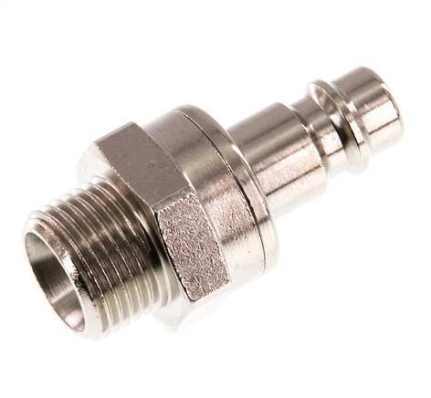 Messing vernickelt DN 7.2 (Euro) Luftkupplungsstecker G 3/8 Zoll Außengewinde mit Doppelabsperrung
