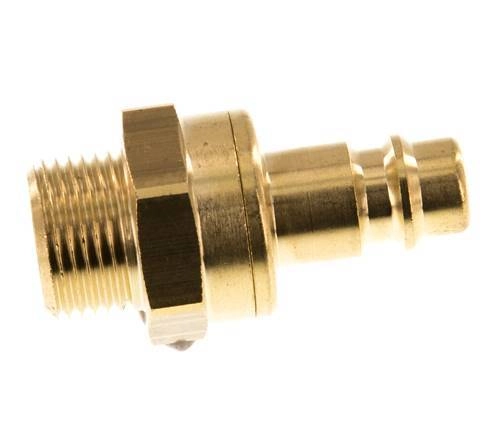 Messing DN 7.2 (Euro) Luftkupplungsstecker G 3/8 Zoll Außengewinde mit Doppelabsperrung