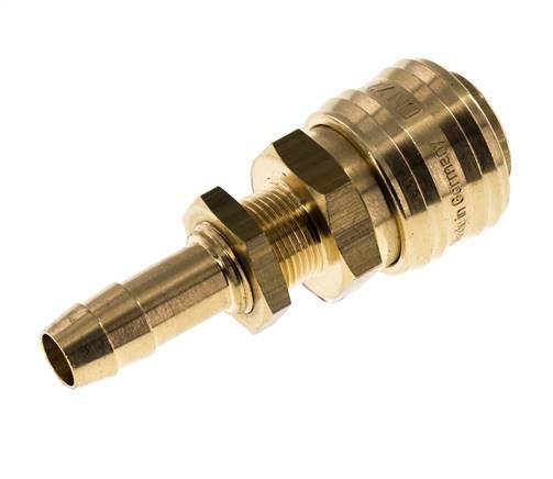 Messing DN 7,2 (Euro) Luftkupplungsmuffe 10 mm Schlauchsäule Bulkhead