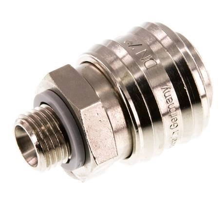 Messing vernickelt DN 7,2 (Euro) Luftkupplung Muffe G 1/4 Zoll Außengewinde