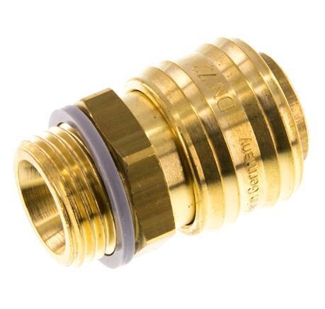Messing DN 7,2 (Euro) Luftkupplung Muffe G 1/2 Zoll Außengewinde HEX 24