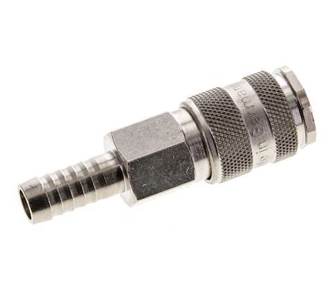 Messing vernickelt DN 5,5 (Orion) Luftkupplungsmuffe 10 mm Schlauchpfeiler