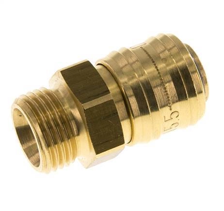Messing DN 5,5 (Orion) Luftkupplung Muffe G 1/2 Zoll Außengewinde