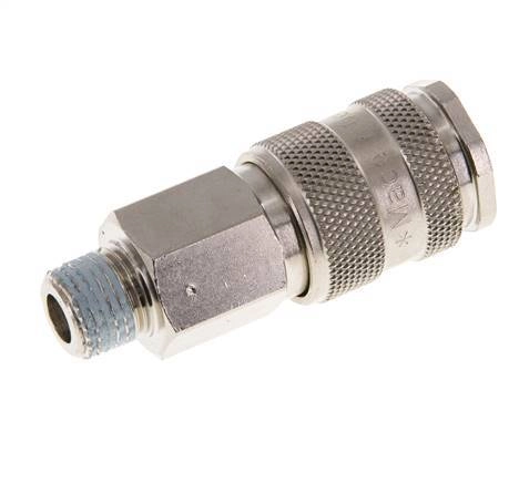 Messing vernickelt DN 5,5 (Orion) Luftkupplung Muffe R 1/4 Zoll Außengewinde