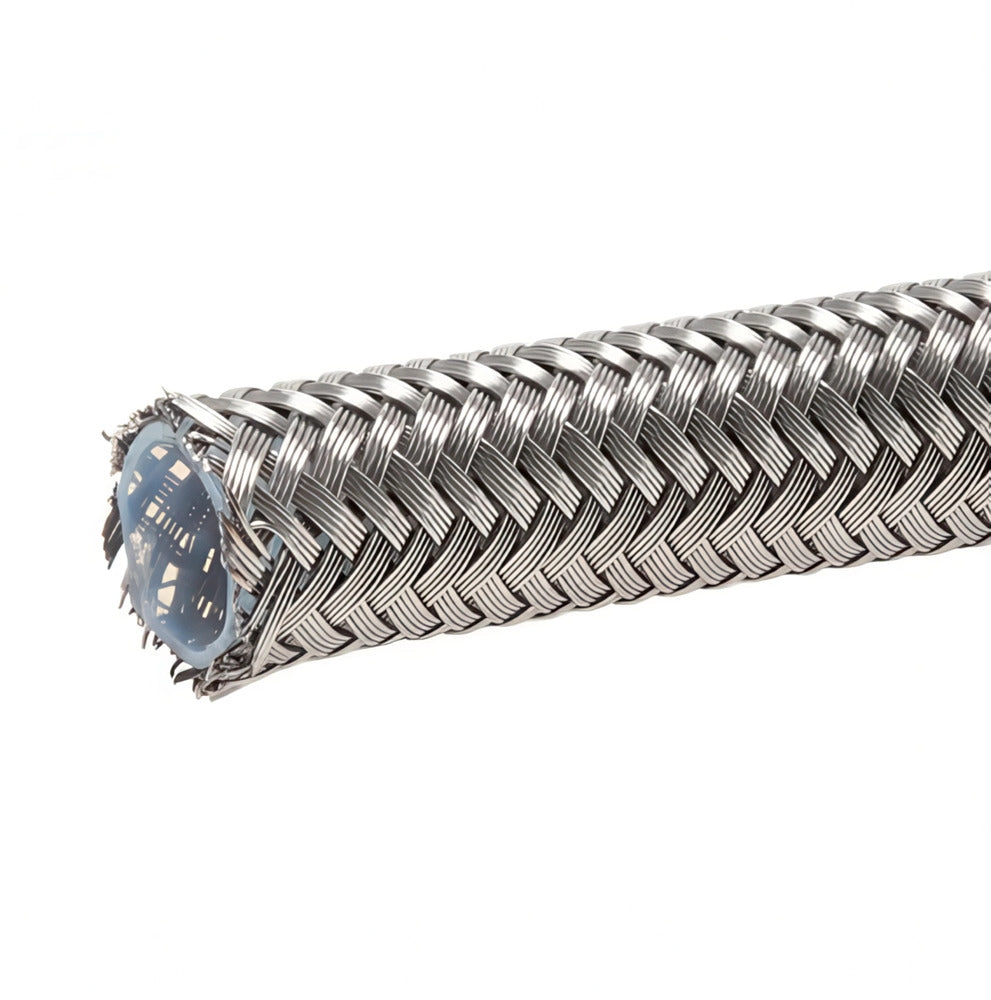 Chemikalienbeständiger Teflonschlauch mit Stahlgeflecht 6,45 mm (ID) 3 m