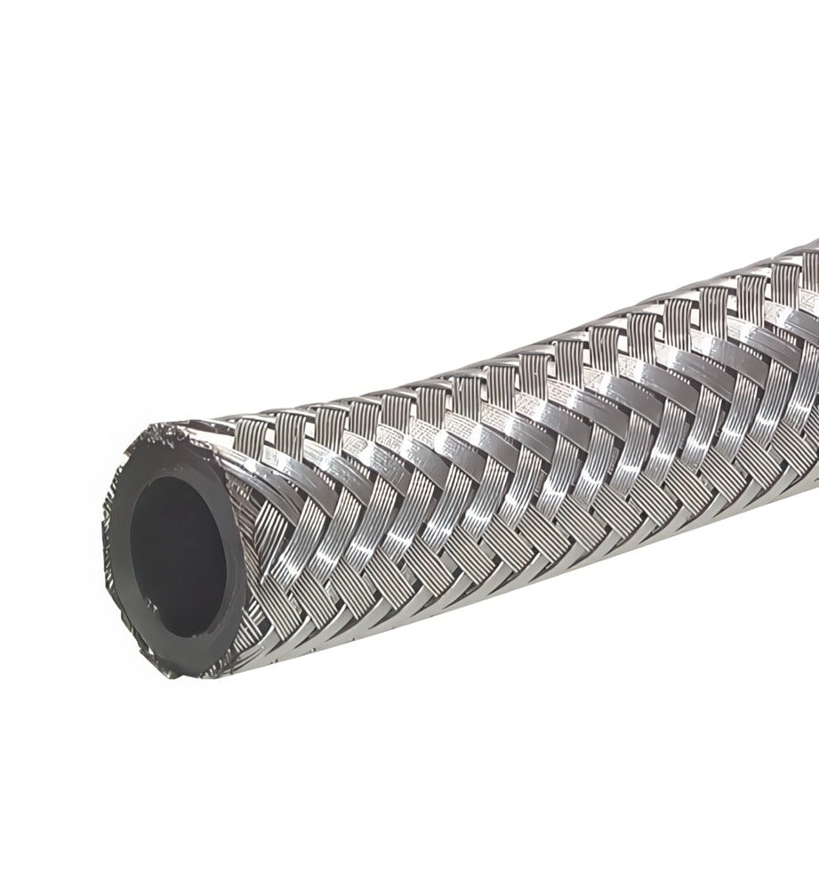 Öl- und Kraftstoffschlauch mit Edelstahlumflechtung 21x30 mm 20 m