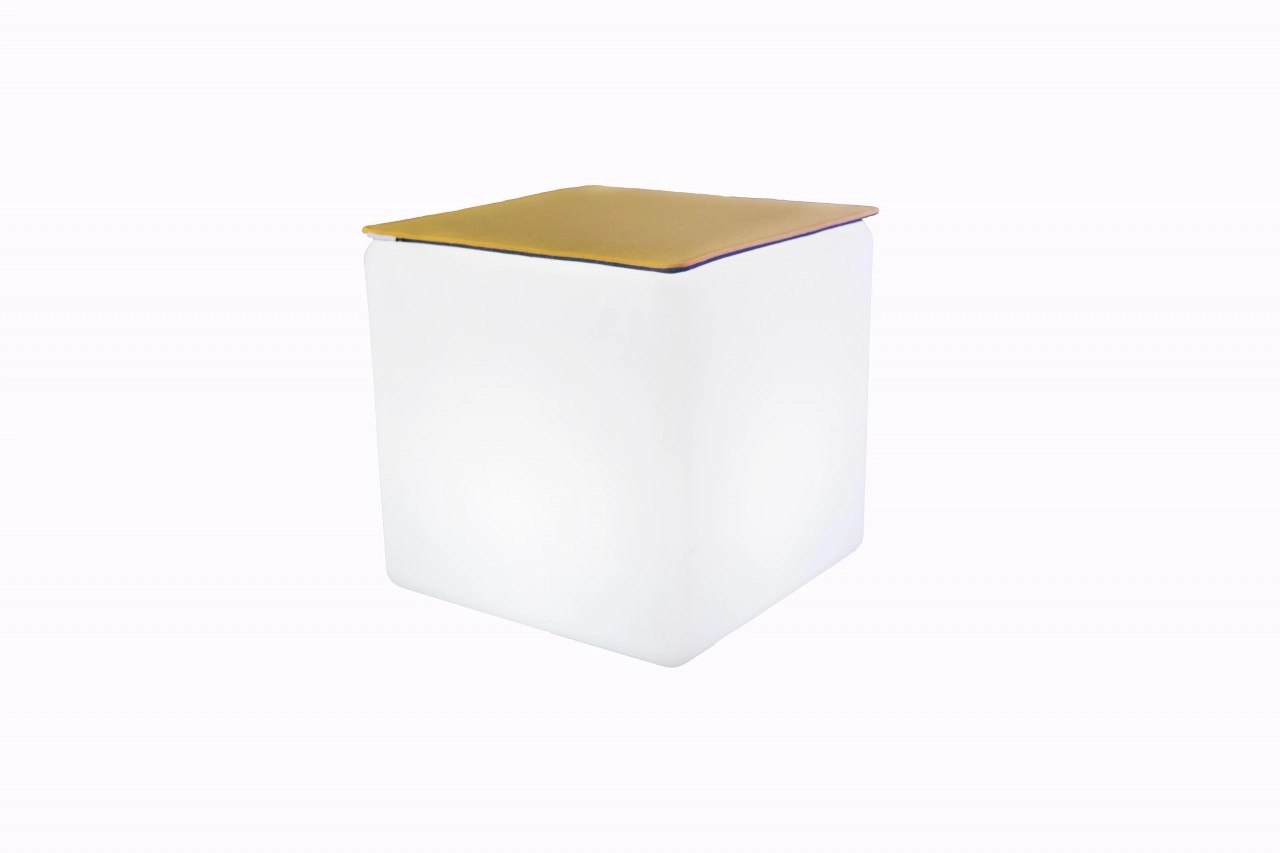 LED Design Cube 40 / LED Leuchtwürfel Bundle mit Filz Sitzauflage