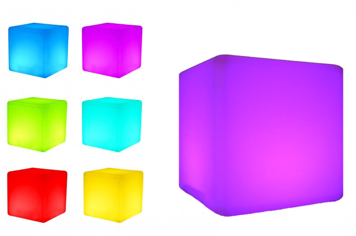 7even LED Design Cube 50/ LED Leucht Sitzwürfel / In und Outdoor / Akku und F...