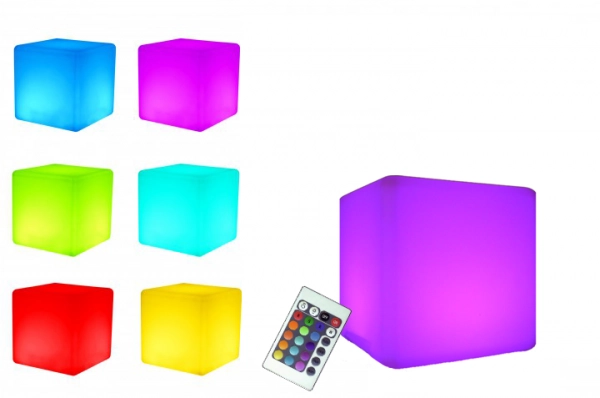 LED Design Cube 50 / LED Leuchtwürfel Bundle mit Wasserdichten Sitzkissen Bra...