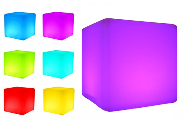 7even LED Design Cube 60 / LED Leucht Sitzwürfel / In und Outdoor / Akku und ...