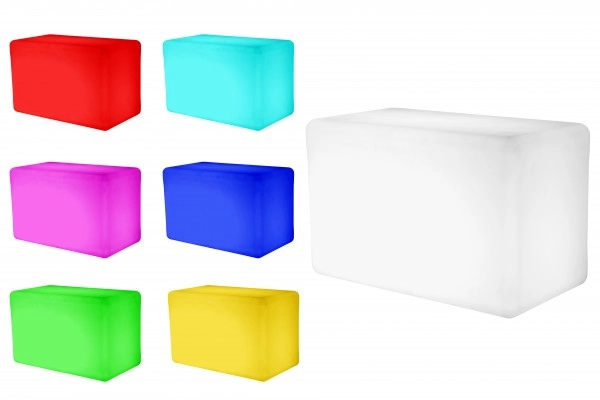 7even LED Design Bank / LED Leucht Sitzbank / In und Outdoor / Akku und Fernb...